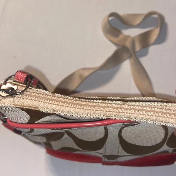 Tan and burnt orange Coach crossbody bag. - Picture 9 of 12